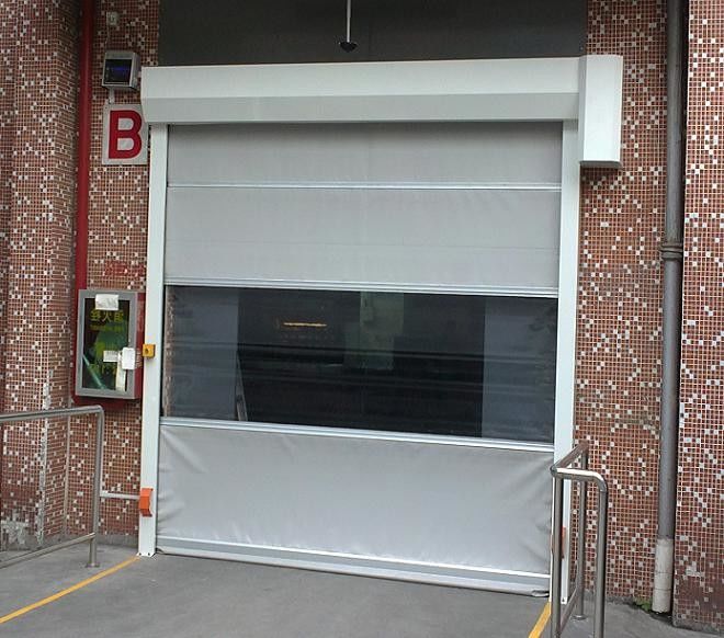 Auto Antistatic PVC High Speed Shutter Door / Fast Speed Scroll Door For Factory
