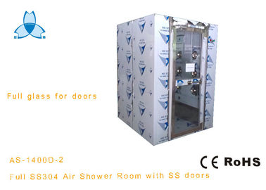 Automatic blowing Full Glass Doors SS304 Stainless Steel Air Shower for 3-4persons