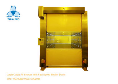 depth 4000mm Full Stainless Steel 304 Space-Saving  Industrial Air Shower Tunnel With 1.5kw Fast Speed Shutter Doors