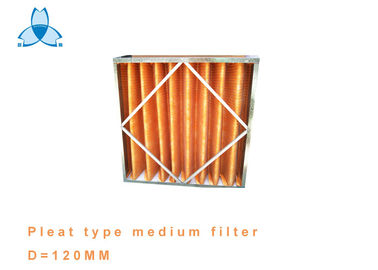 Metal Frame Pleat Type Medium Pre Air Filter Large Air Flow Low Pressure