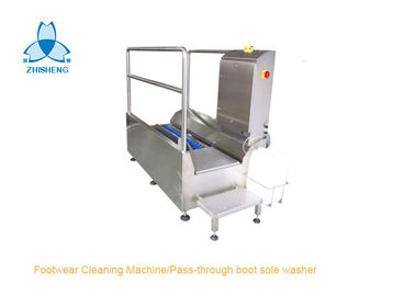 T 2.0 Mm Stainless Steel 304 Footwear Cleaning Machine / Pass Through Boot Sole Washer