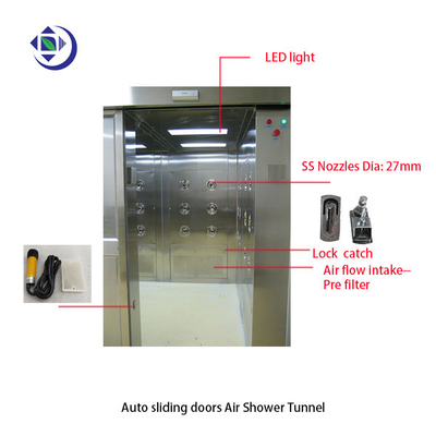 Buy One Person Mirror SS304 Air Shower Room With UV Light Three Side Blowing online manufacture