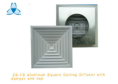 White Ceiling Vent Diffuser Excellent Appearance With Cap , 600x600mm Face Size