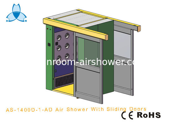 Interlocked Air Shower Room Auto Single Leaf Slidng Doors For 2 persons