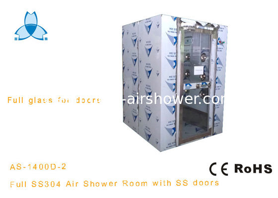 Automatic blowing Full Glass Doors SS304 Stainless Steel Air Shower