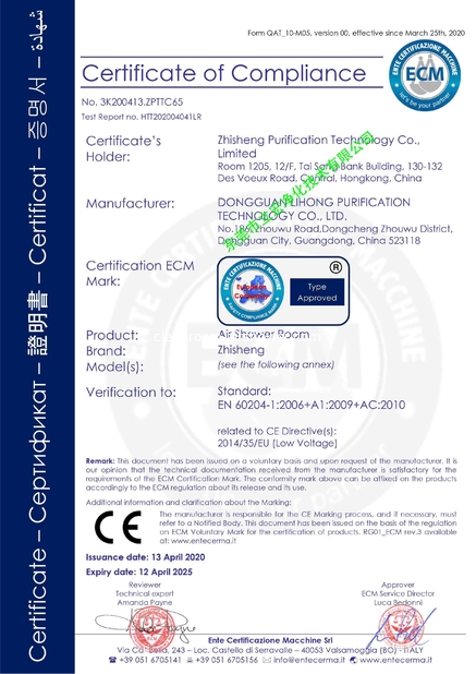 China Zhisheng Purification Technology Co., Limited Certification