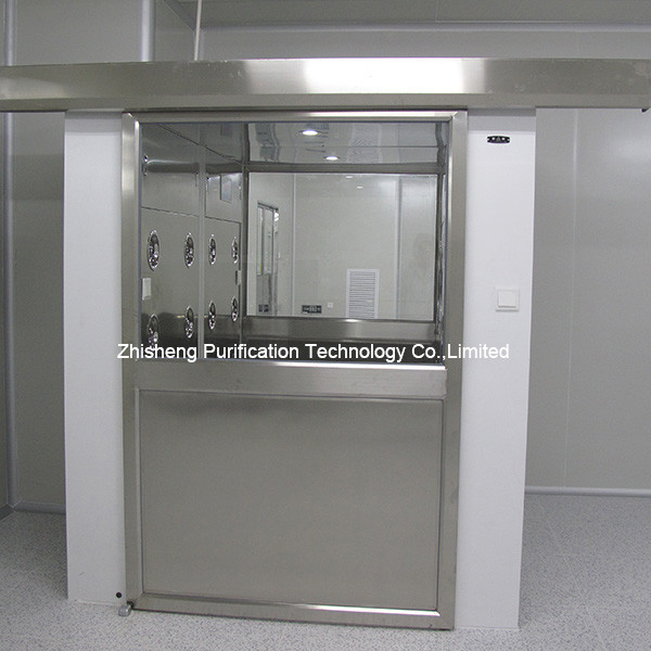 Single Leaf Stainless steel 304 Auto Sliding Doors Air Shower tunnel for materials in clean room 1