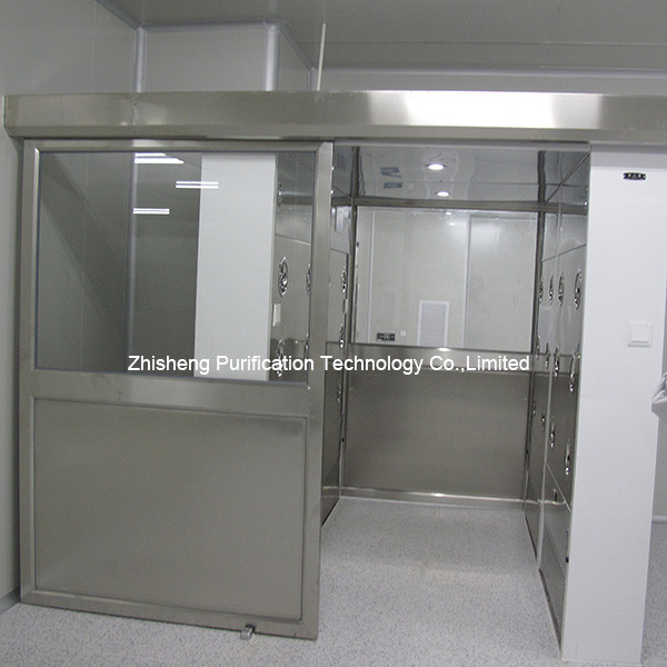 Single Leaf Stainless steel 304 Auto Sliding Doors Air Shower tunnel for materials in clean room 0