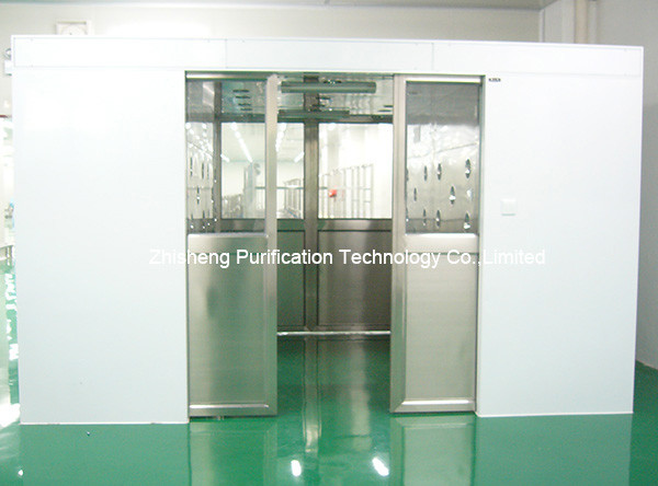 Hide Double-leaf Stainless steel auto sliding doors Large Air Shower Tunnel for materials for class 100 clean room 3
