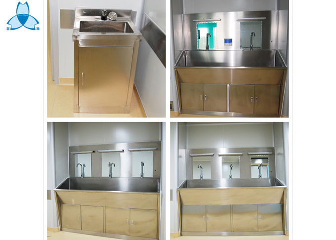 Three Mirrors Hand Washing Bathroom Basin Cabinets With Three Positions Automatic Induction 2
