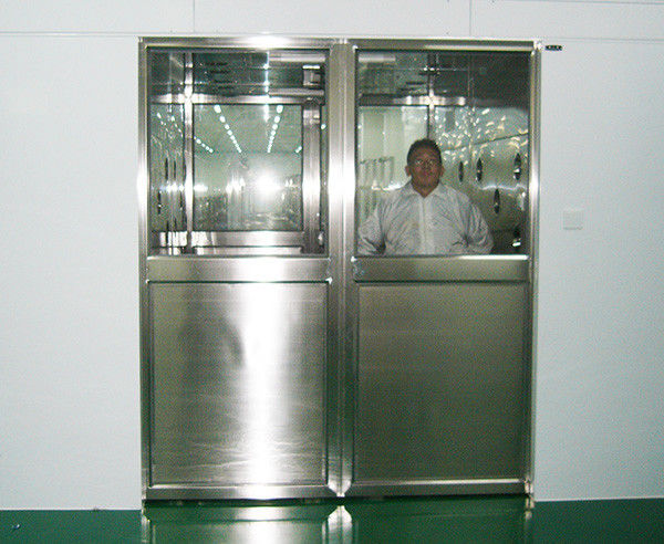 Hidden Auto Cargo Tunnel Type Air Shower Clean Room With Double Leaf Sliding Doors 1